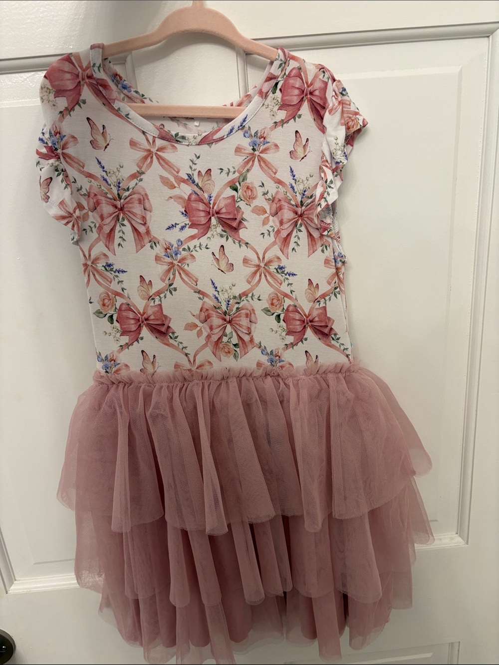 Posh Peanut Pink Bow & Tulle Party Dress